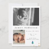 Persoonlijke gouden foto van baby's eerste kerst aankondiging (Achterkant)