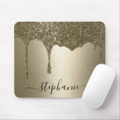 Persoonlijke Gouden Glitter Drip Muismat (Met muis)