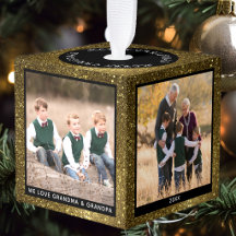 Persoonlijke Gouden Glitter Kerst Foto
