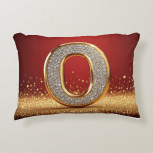 Persoonlijke Gouden Glitter Letter O Monogram Init Accent Kussen