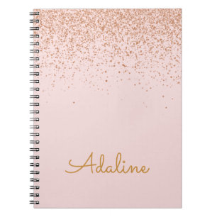 Persoonlijke gouden glitter monogramnaam notitieboek