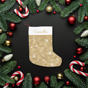 Persoonlijke Gouden Glitter Sneeuwvlokken Sterren Kleine Kerstsok