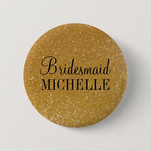 Persoonlijke gouden glitters bruidsmeisje knopen ronde button 5,7 cm (Voorkant)