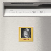 Persoonlijke gouden groet aangepaste foto en tekst magneet (Insitu (Vaatwasser))