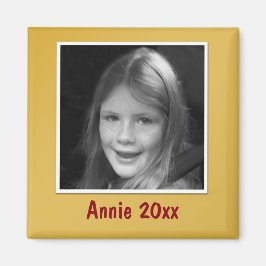 Persoonlijke gouden groet aangepaste foto en tekst magneet