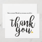 Persoonlijke Gouden Hart Dank Je Bedankkaart (Voorkant / Achterkant)