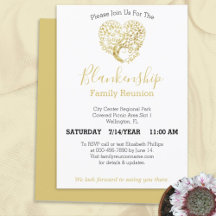 Persoonlijke Gouden Hartboom Familiereünie Wit