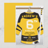 Persoonlijke Gouden Hockey Verjaardag Uitnodiging (Voorkant / Achterkant)