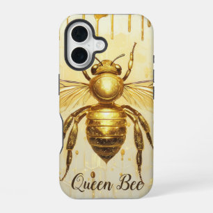 Persoonlijke Gouden Honingbij Imker Honingraat iPhone 16 Hoesje