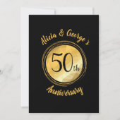 Persoonlijke gouden huwelijksverjaardag uitnodigin kaart (Voorkant)