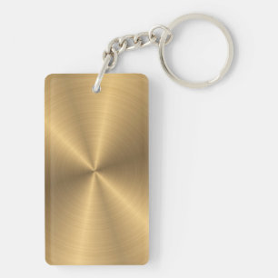 Persoonlijke Gouden Metallic Radiale Textuur Sleutelhanger