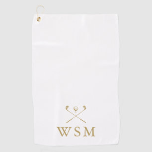 Persoonlijke Gouden Monogram Golfclubs Golfhanddoek