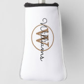 Persoonlijke gouden monogram script naam golfheadcover (Draai 90)