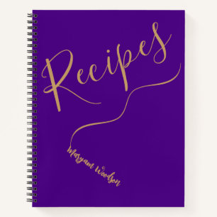 Persoonlijke gouden naam (receptenboek) Indigo Notitieboek