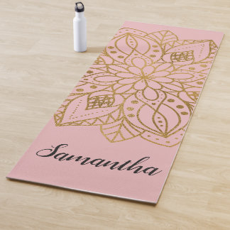 Persoonlijke Gouden Natuur Mandala Roze Yogamat