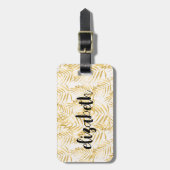 Persoonlijke Gouden Palm Chic Bagagelabel (Voorkant verticaal)