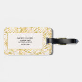 Persoonlijke Gouden Palm Chic Bagagelabel (Achterkant horizontaal)