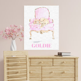 Persoonlijke Gouden Retriever Kunst Hond Liefhebbe Canvas Afdruk