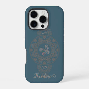 Persoonlijke Gouden Rococo Lotus Sierlijke Mandala iPhone 16 Pro Hoesje