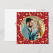Persoonlijke Gouden, Rode Harten Valentijnsdag Cad (Voorkant / Achterkant)