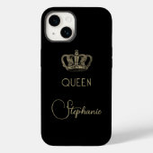 Persoonlijke gouden Royalty-koningin op zwart Case-Mate iPhone Case (Achterkant)