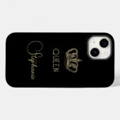 Persoonlijke gouden Royalty-koningin op zwart Case-Mate iPhone Case (Achterkant (horizontaal))