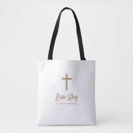 Persoonlijke gouden schrift witte Bijbelstudie Tote Bag