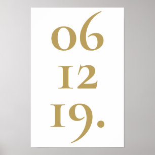 Persoonlijke Gouden Speciale Datum Modern Poster
