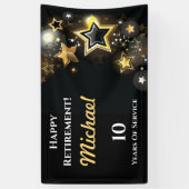 Persoonlijke Gouden Ster Gepensioneerd Spandoek (Verticaal)