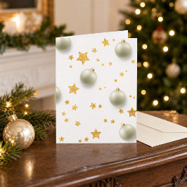 Persoonlijke gouden sterren en kerstversiering kaart