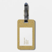 Persoonlijke gouden stof confetti Mr Bagagelabel (Achterkant verticaal)
