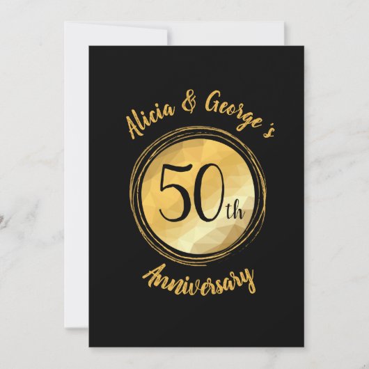 Persoonlijke gouden trouwjubileum uitnodiging (Voorkant)