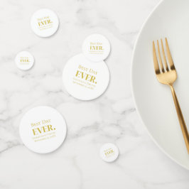 Persoonlijke Gouden Witte Beste Dag Ooit Trouwen Confetti