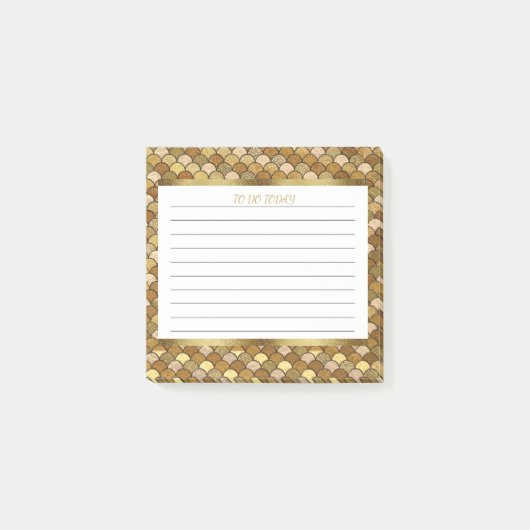 Persoonlijke Gouden Zeemeermin Schubben 3x3 Post-it® Notes (Voorkant)