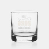 Persoonlijke Gouden Zwarte Afstudeerklas van 2026 Whisky Glas (Achterkant)