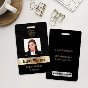 Persoonlijke Gouden Zwarte ID voor Zakelijke Medew Badge