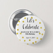 Persoonlijke goudkoorts bij Confetti Ronde Button 5,7 Cm (Voorkant /achterkant)