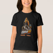 Persoonlijke Grab It Robuuste Graafmachine Tri-Blend Shirt (Voorkant)