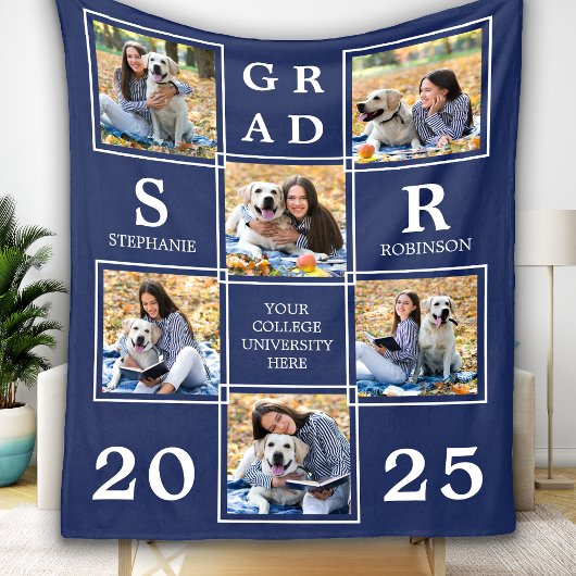 Persoonlijke graduate geschenk foto collage fleece deken