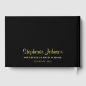 Persoonlijke graduatiemechanisme: zwart & goud gastenboek (Achterkant)