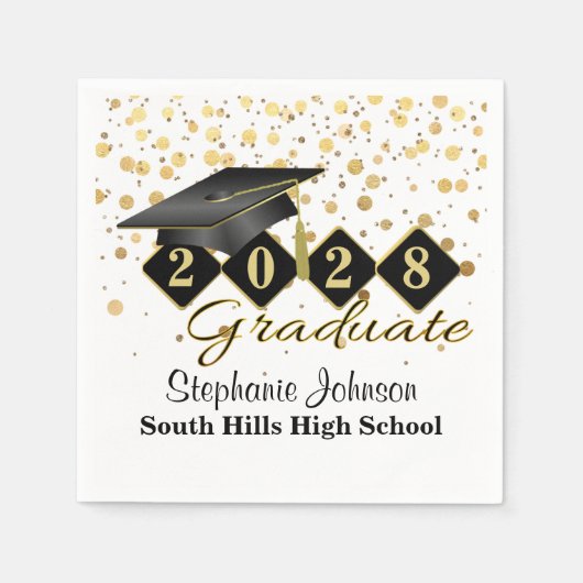 Persoonlijke graduatiemechanisme: zwart & goud servet (Voorkant)