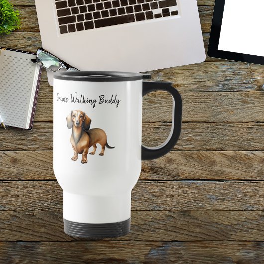 Persoonlijke 'Gram's Walking Buddy' -teckel Reisbeker
