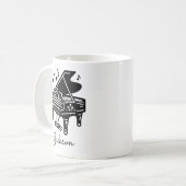 Persoonlijke Grand Piano Mok – Aangepaste Naam (Voorkant links)