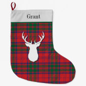 Persoonlijke Grant Tartan Green Red Pset Grote Kerstsok (Voorkant)