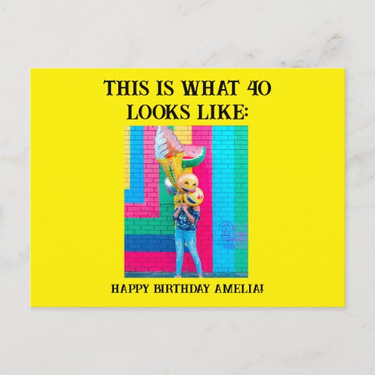 Persoonlijke Grappige 40e Verjaardag Milestone Briefkaart (Voorkant)