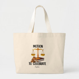 Persoonlijke grappige afgestudeerde rechten grote tote bag