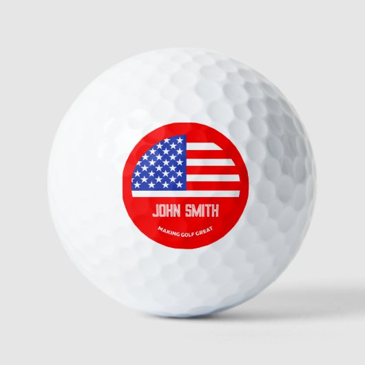Persoonlijke Grappige Amerikaanse Golfspeler Golfballen (Voorkant)