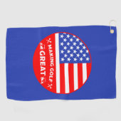 Persoonlijke Grappige Amerikaanse Golfspeler Golfhanddoek (Horizontaal)