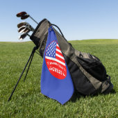 Persoonlijke Grappige Amerikaanse Golfspeler Golfhanddoek (Groen)