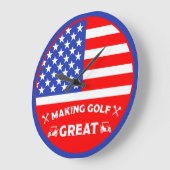 Persoonlijke Grappige Amerikaanse Golfspeler Grote Klok (Hoek)